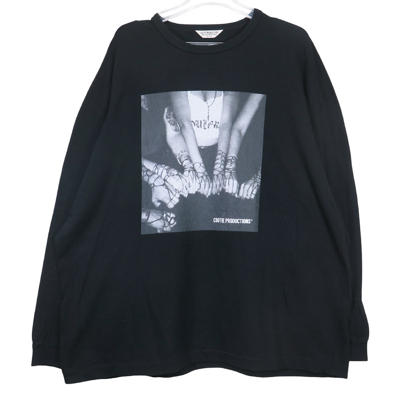COOTIE クーティー PRINT L/S TEE(CHOLA) プリント ロングスリーブ Tシャツ ロンT カットソー 長袖 ブラック サイズM Octk拍卖