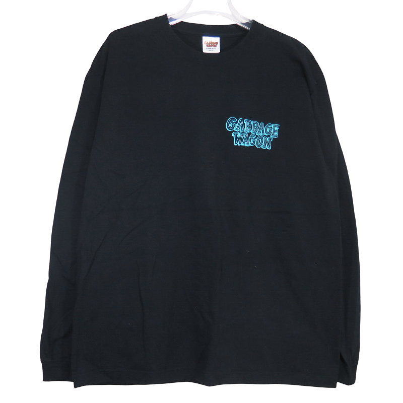 GARBAGE WAGON ガベージ ワゴン ORG.LOGO LS TEE ロゴ ロングスリーブ Tシャツ ブラック ロンT カットソー 長袖 サイズXL Octk拍卖