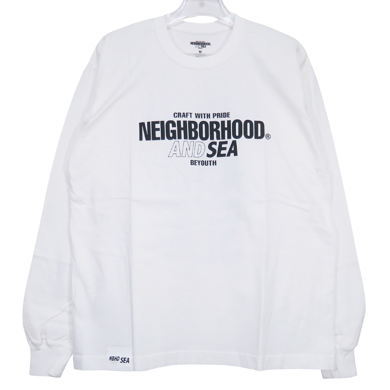NEIGHBORHOOD ネイバーフッド x WIND AND SEA ウィンダンシー 23SS NHXWIND AND SEA.TEE LS-1 ロングスリーブ Tシャツ ホワイト ロンT Octk拍卖