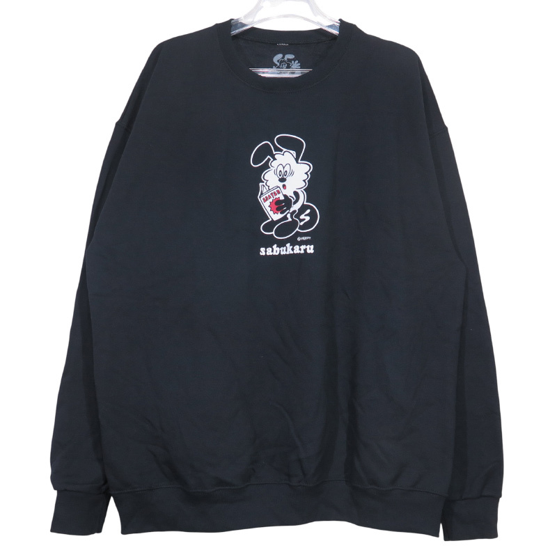 VERDY ヴェルディ x sabukaru サブカル SWEAT CREW スウェット クルーネック トップストレーナー ブラック サイズXL Octk拍卖