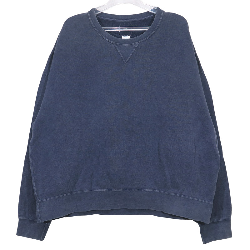 VISVIM ビズビム 23AW AMPLUS SB SWEAT L/S DMGD (U.D.) ヴィスヴィム アンプラス スウェット ネイビー トップス トレーナー サイズ4 Octk拍卖