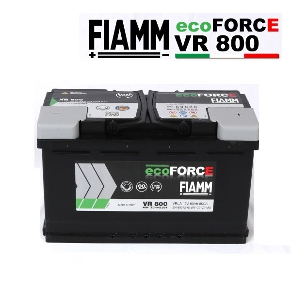 FIAMM フィアム アイドリングストップ向けバッテリー ecoFORCE AGM 80A LN4 VR800 FM7906201 互換(BLA-80-L4 )拍卖
