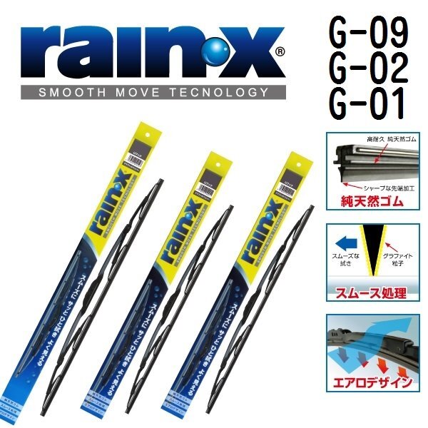 トヨタ ヴィッツP1 RAINX グラファイト ワイパーブレード 3本 G-09 G-02 G-01 525mm 350mm 300mm拍卖