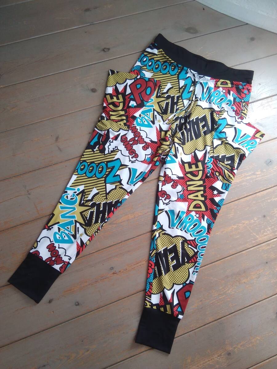 送料無料 美品 ダンスキン DANSKIN M-DA 総柄 ジョッパーレギンス スパッツ拍卖