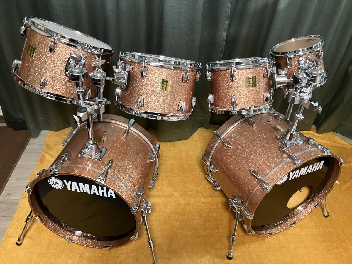 超貴重 YAMAHA ヤマハ メイプルカスタム アブソルート 日本製 小口径ツーバス8点セット 極上!ケース付、送料込!この機会をお見逃しなく!拍卖