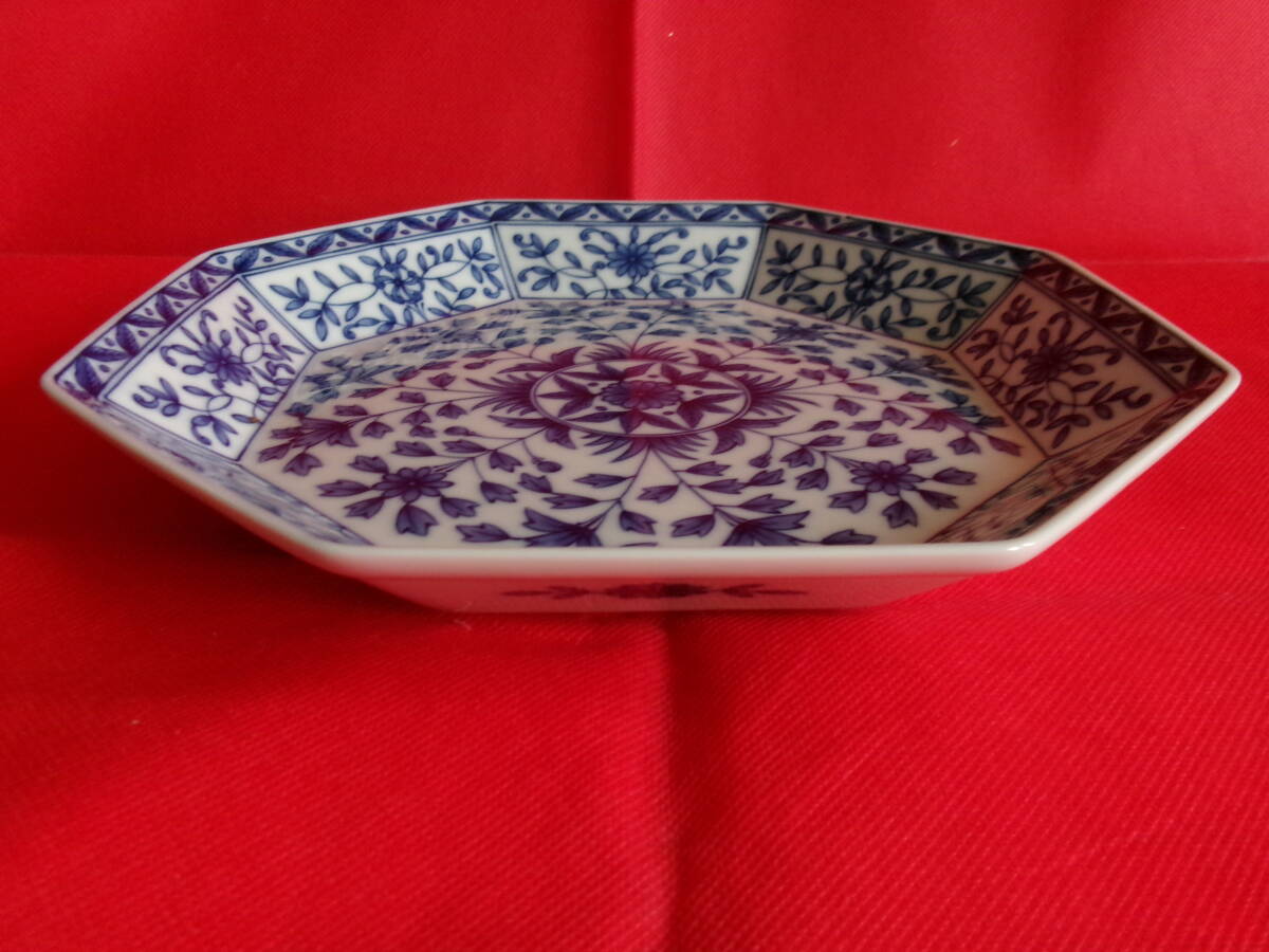 未使用品 たち吉 染付 青花八角大皿 深皿拍卖