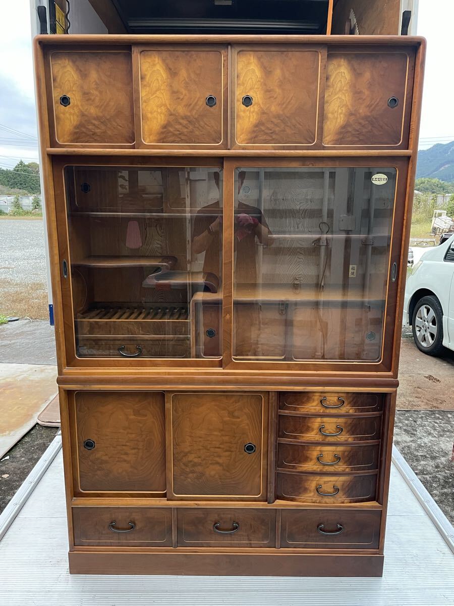 レトロ☆茶箪笥 水屋箪笥 無垢材家具 食器棚 飾り棚 茶棚 和家具 一枚板 最高級鉋仕上げ 福建 天然木 家財便Eランク 手渡し可能拍卖