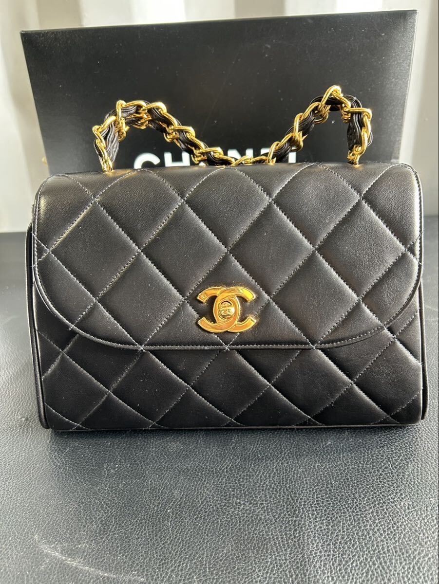 美中古品☆シャネル CHANEL ハンドバッグ マトラッセ ブラック ラムスキン 羊革 マトラッセ ハンドバッグ レディース シリアルシール付拍卖