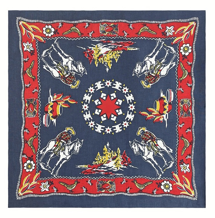 バンダナ ハンカチ スカーフ ヴィンテージ  カウボーイ 未使用4NR3拍卖