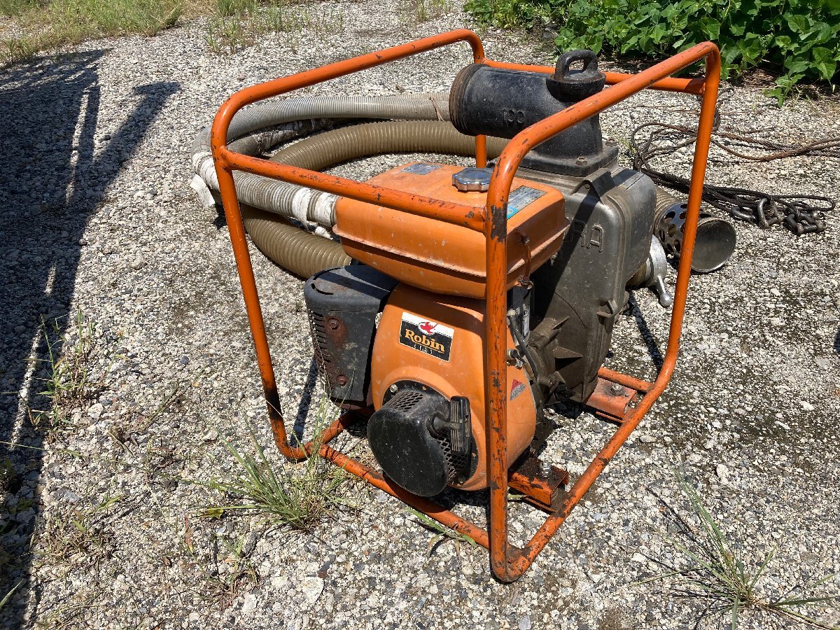 寺田ポンプ製作所 口径100 富士重工 EY25-2D 形 ロビン エンジン ROBIN 馬力5ps 中古 エンジンポンプ 引き取りのみ ホースなし発送可能拍卖