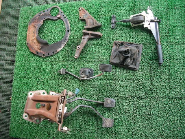 『B282』KE70 4K-U カローラ COROLLA アクセル ブレーキ クラッチ ペダル サイドレバー ミッション ステフナー プレート g TE70 TE71 AE70拍卖