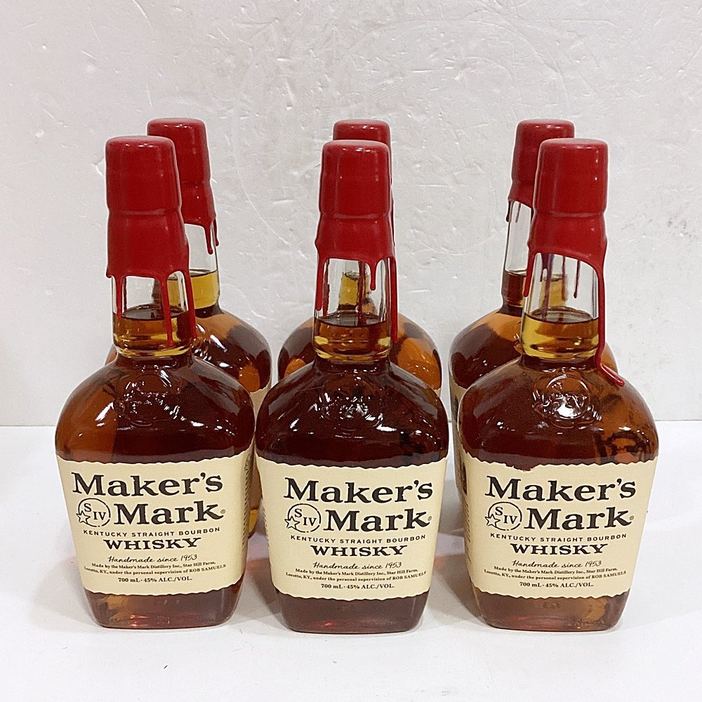 HO1 未開栓 メーカーズマーク レッドトップ バーボンウイスキー 700ml×6本セット ②拍卖