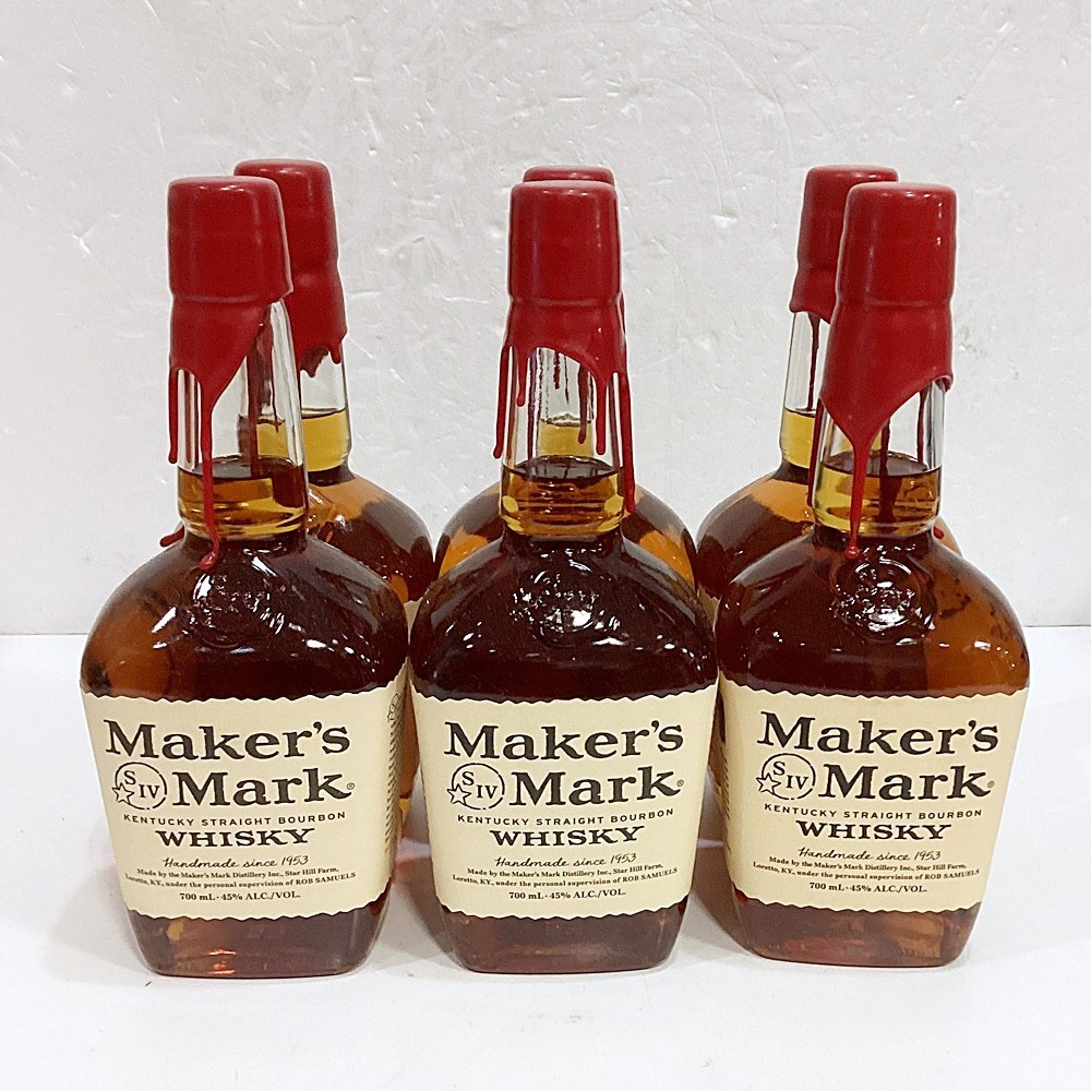 HO1 未開栓 メーカーズマーク レッドトップ バーボンウイスキー 700ml×6本セット ⑤拍卖