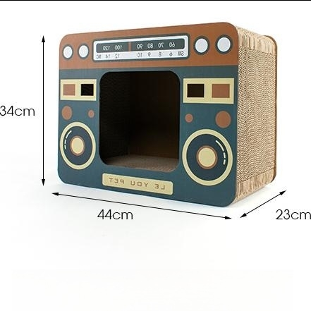 猫 爪とぎ 猫ハウスラジオ型 つめとぎ 爪みがき ベッド ダンボール 高密度 ネコトンネル ストレス解消 通気 家具破壊防止拍卖