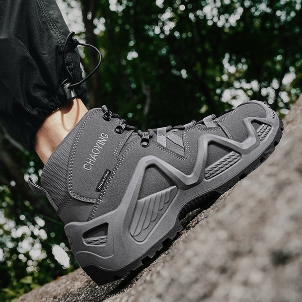 タクティカルブーツ メンズ ミリタリーブーツ アウトドアブーツ 作業靴 防滑 耐磨耗 登山 マウンテンブーツ キャンプ グレー26.5cm拍卖