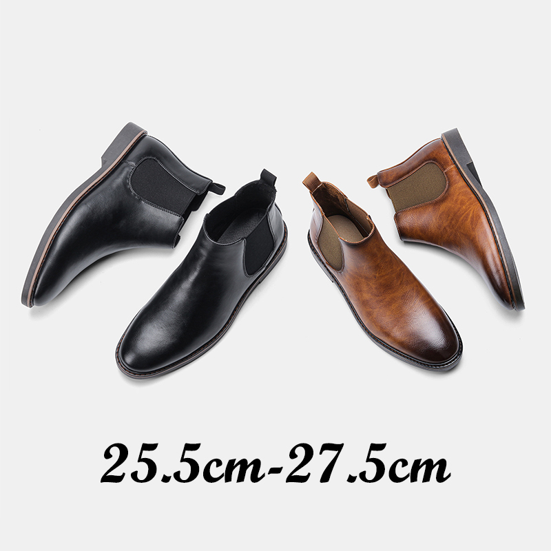 ドレスシューズ ハイカット 通勤 メンズ靴 紳士靴 男 シューズ PU 革靴 黒 27.5cm拍卖