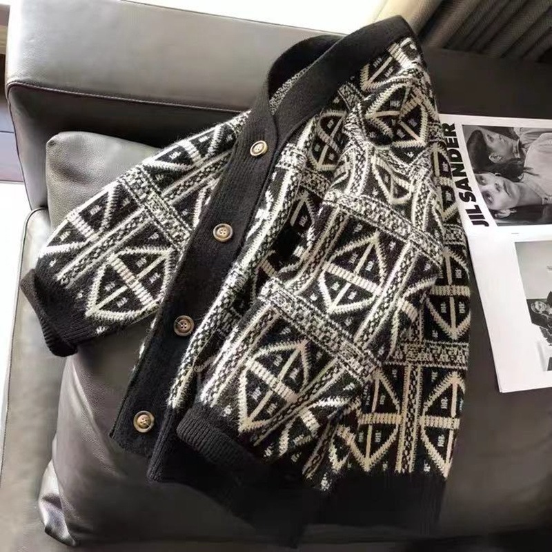 カーディガン メンズ おしゃれ ニットジャケット アウター 長袖 羽織 セーター Vネック ユニセック 前開き 無地 暖かい 秋冬 通勤学 L拍卖