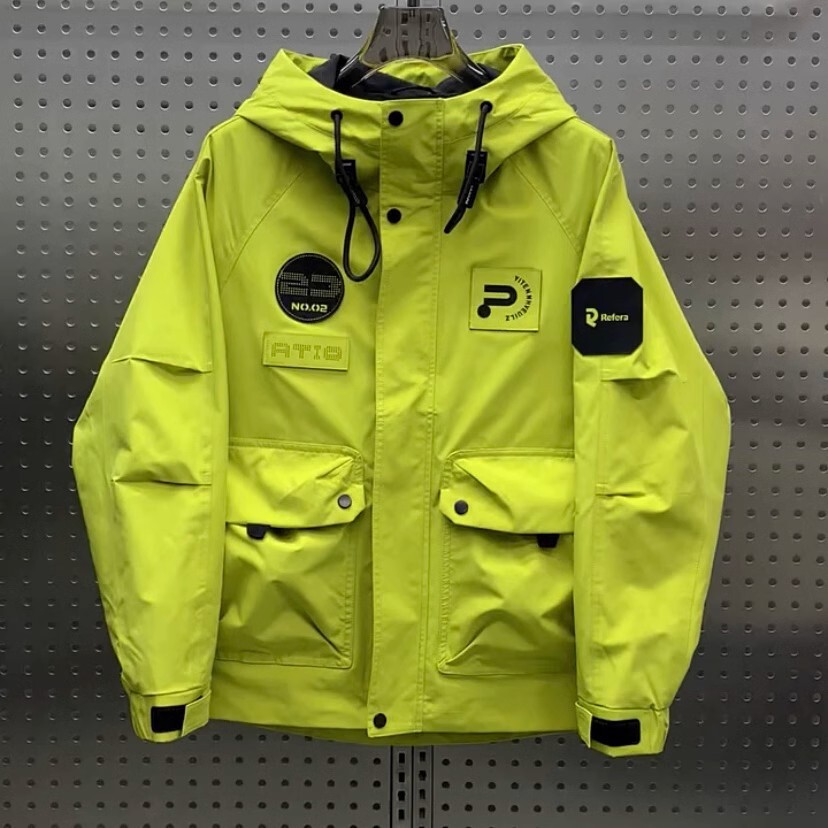 マウンテンパーカー メンズ アウター ジャンパー 撥水 防風 ウィンドブレーカー 春秋 登山 フード付き ジャケット 通学勤 グリーン3XL拍卖