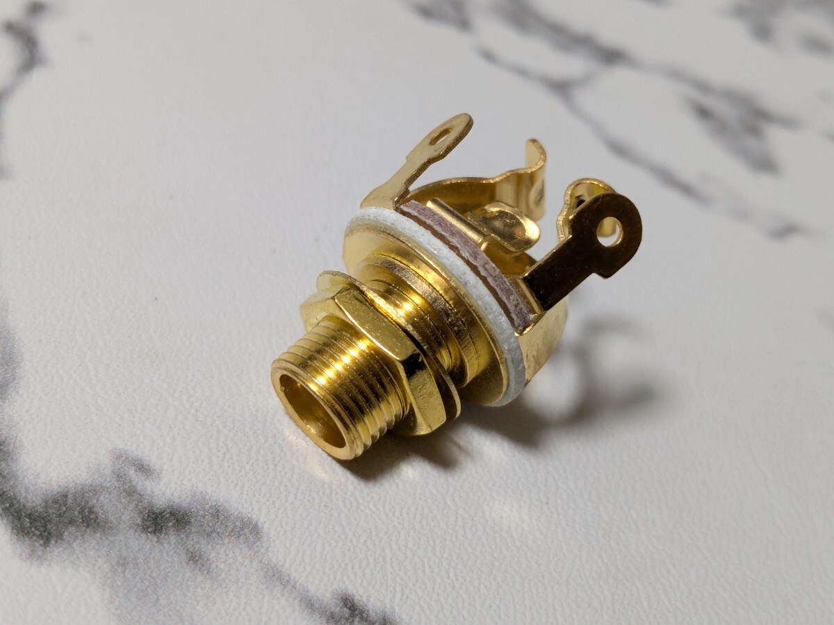 ダブルコンタクト ジャック 未使用品 ギター ベース 金色拍卖