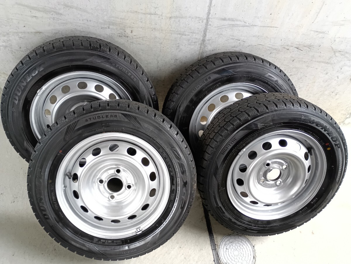 ★バリ溝★HONDA 純正 デイスク ホイール 14X5.5JJ 4×100 175/70R14 84Q ダンロップ スタッドレスタイヤ フィット★拍卖