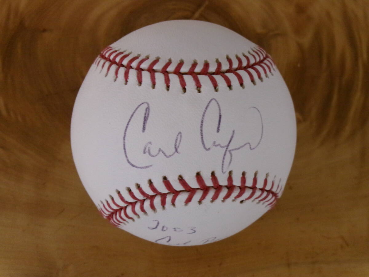 カール・クロフォード 直筆サイン入りボール 2003 Cool Papa Bell Aword インスクリプション入り 証明書付き拍卖