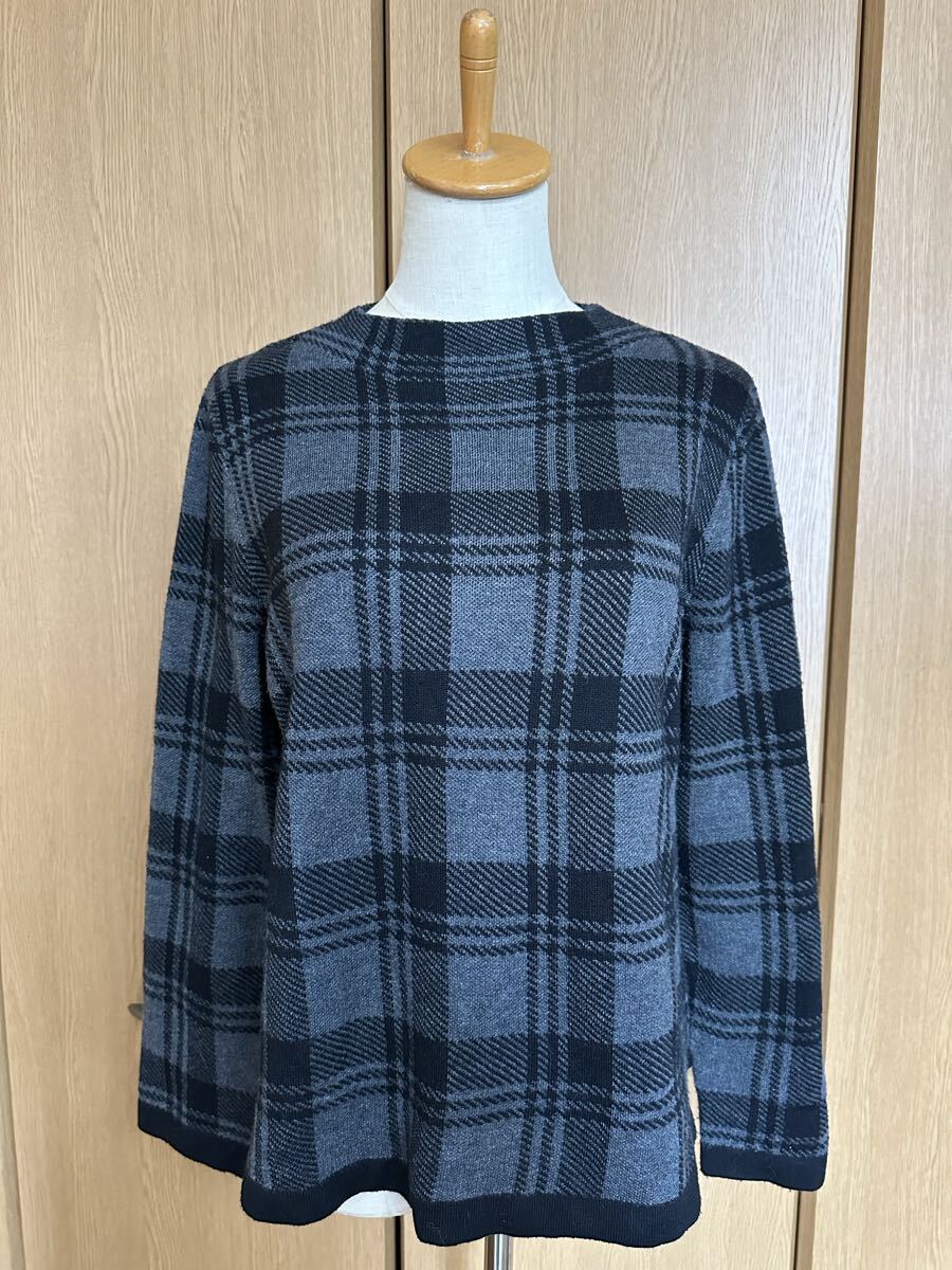 ◇PART2 パート2BY JUNKO SHIMADA ジュンコシマダ チェック柄 ニットセーター Lサイズ◇拍卖