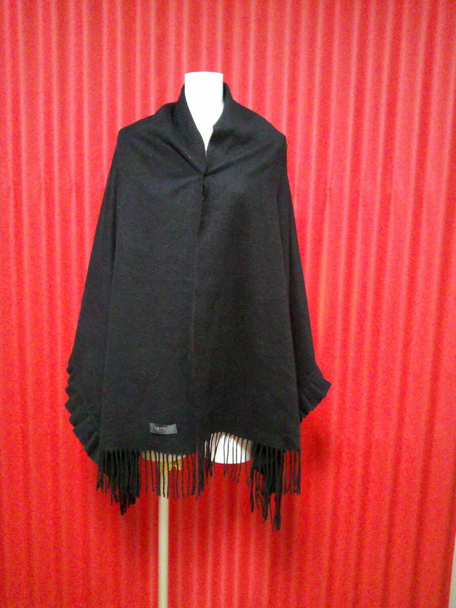 18 ランバン LANVIN♪  マフラー ストール フリンジ 大判ショール 美品拍卖