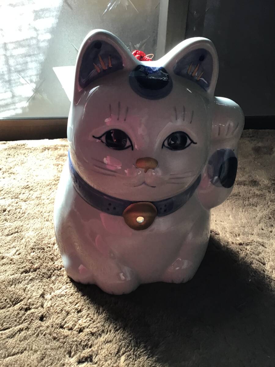 未使用 薬師窯 陶器 蚊取り線香 置き 蚊取線香 猫 ねこ ネコ 香炉 お香 招き猫 招きネコ 招きねこ拍卖