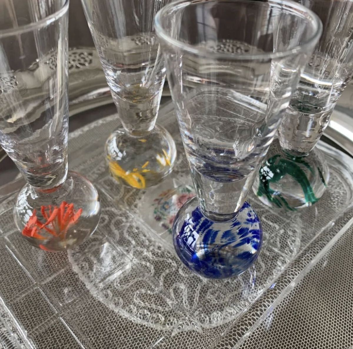 コンランショップ購入 インポート グラスセット トレイ付き ビンテージ拍卖