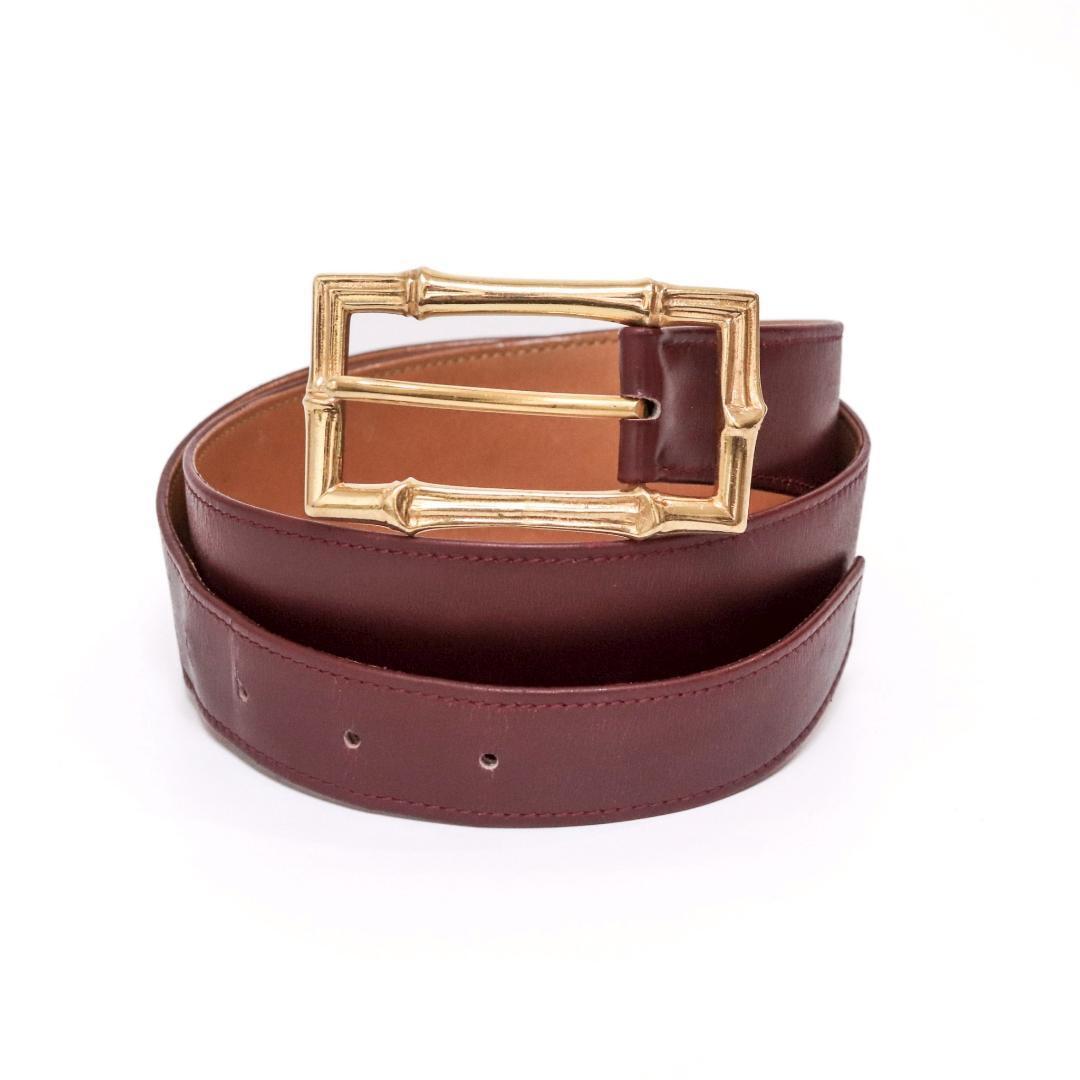 エルメス ベルト ボルドー バンブー風バックル 70-78cm 幅5 937拍卖