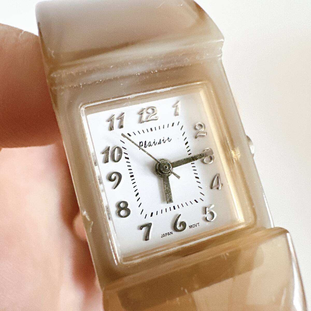 Plaisir プレジール バングル 腕時計 ブラウン 茶色 腕輪 アクセサリー シークレットウォッチ アンティーク コレクション拍卖