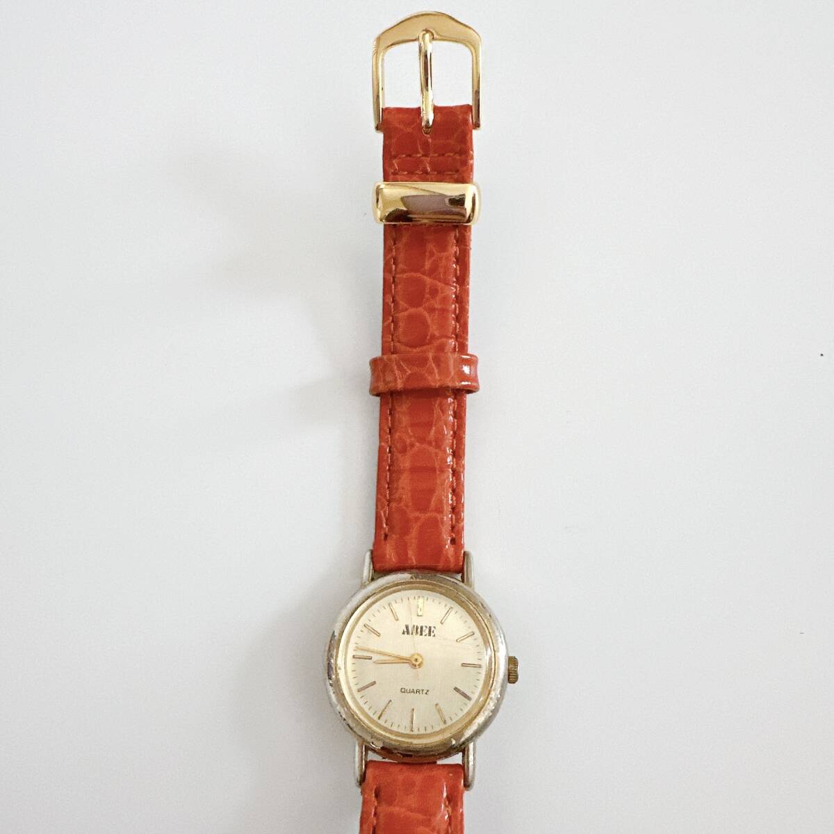 ABEE アビー 腕時計 クォーツ ブラウン 茶系 ステンレス スチールバック メタルベゼル アンティーク コレクション拍卖