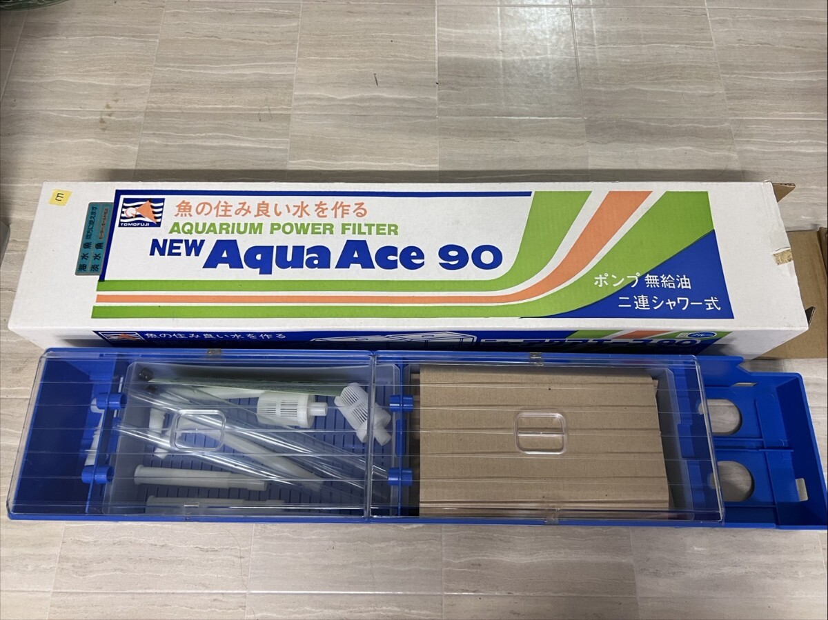 AQUARIUM POWER FILTERNEW Aqua Ace 90 無給油二連シャワー式 株式会社 トモフジ 熱帯魚 水槽 フィルター ブルー 未使用品 E拍卖