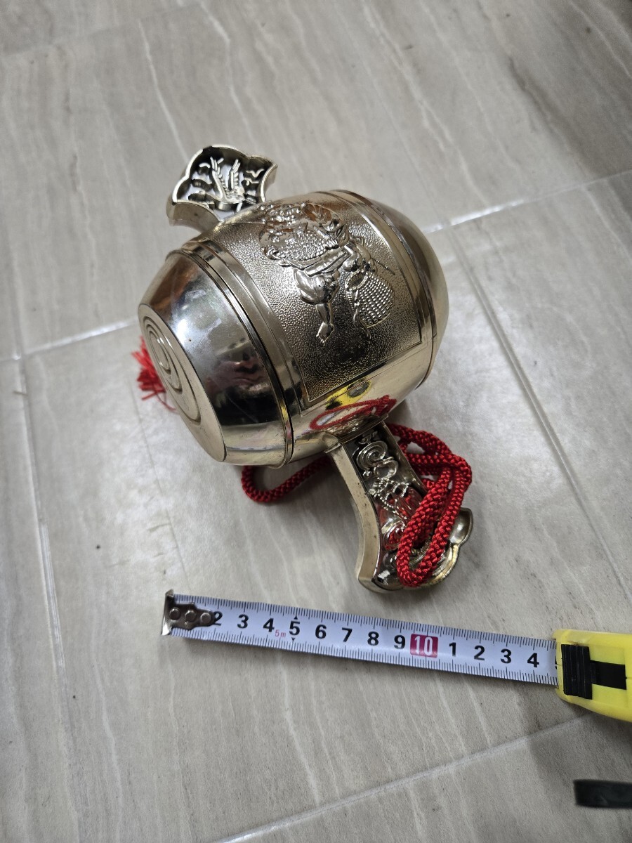 打ち出の小槌 大黒天 縁起物 置物 七福神 アンティーク 開運 縁結び 金運上昇 銀? 中古 ★送料無料★ H-B拍卖