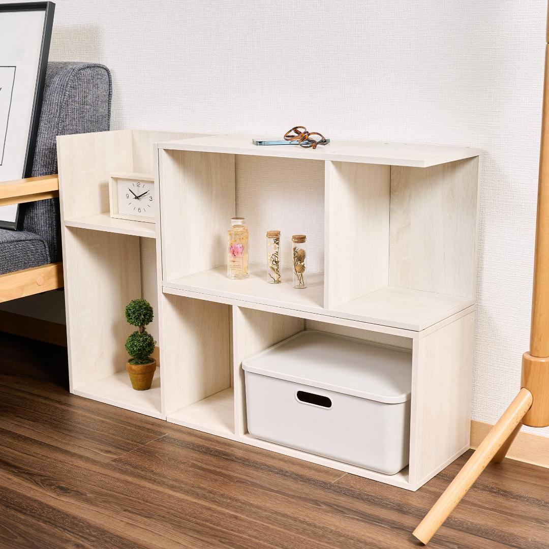 コの字ラック(アッシュホワイト)3個セット 2段 収納棚 横置き可能 UF2 ash白 3拍卖