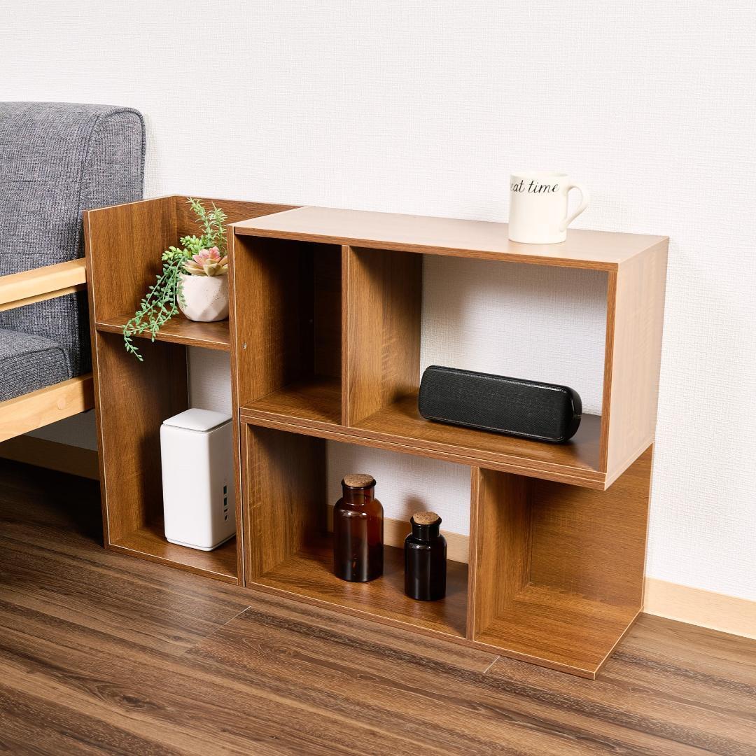 コの字ラック(アッシュブラウン)3個セット 2段 収納棚 横置き可能 UF2拍卖