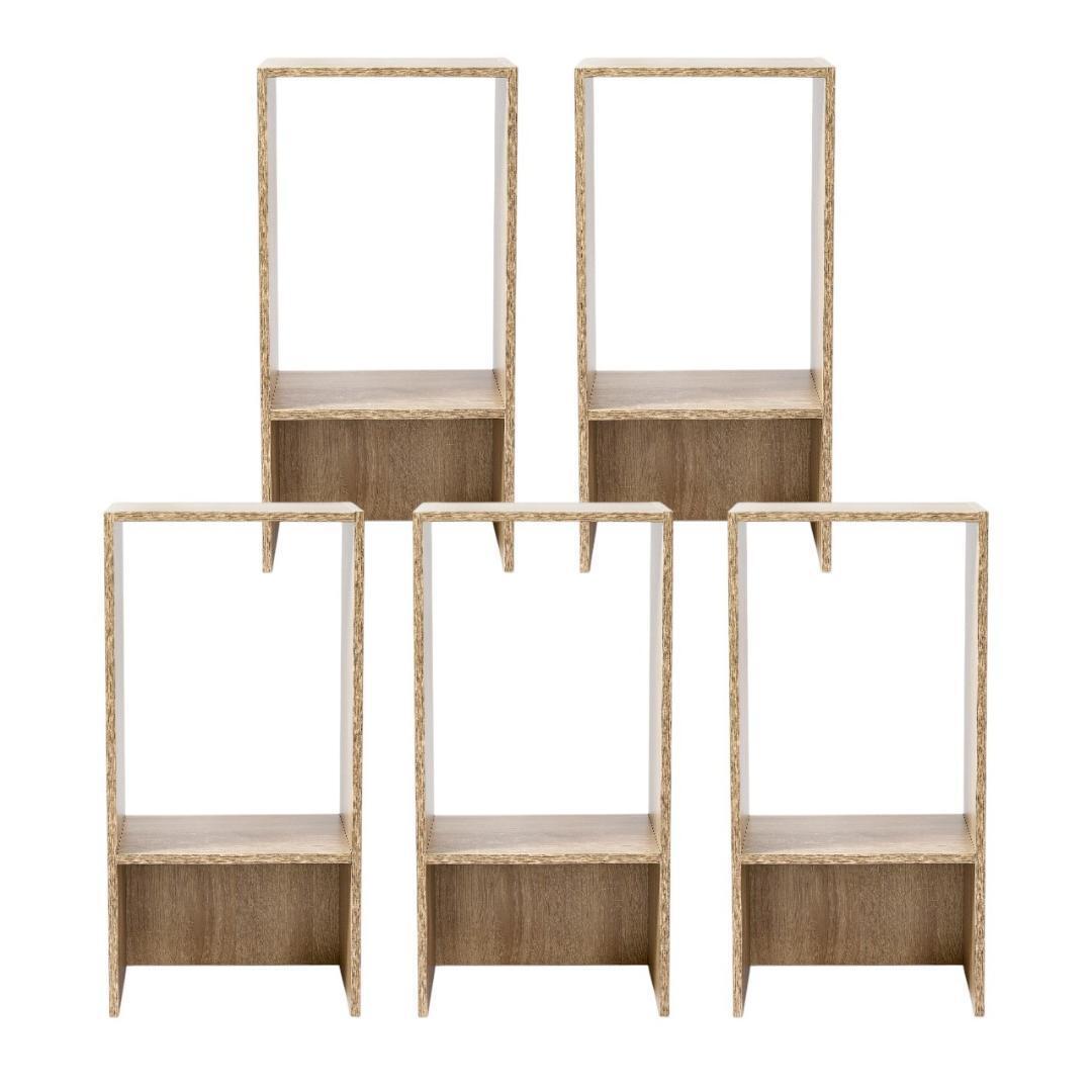 コの字ラック(アッシュナチュラル)5個セット 2段 収納棚 横置き可能 UF2 ash木 5拍卖