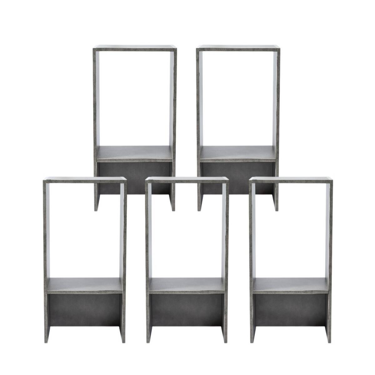 コの字ラック(モルタルグレー)5個セット 2段 収納棚 横置き可能 UF2 モルタル 5拍卖