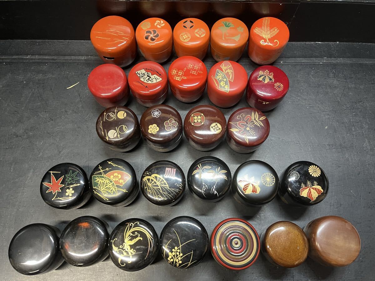棗/なつめ/茶道具/黒塗/朱塗/蒔絵/その他/25点/まとめ売り拍卖