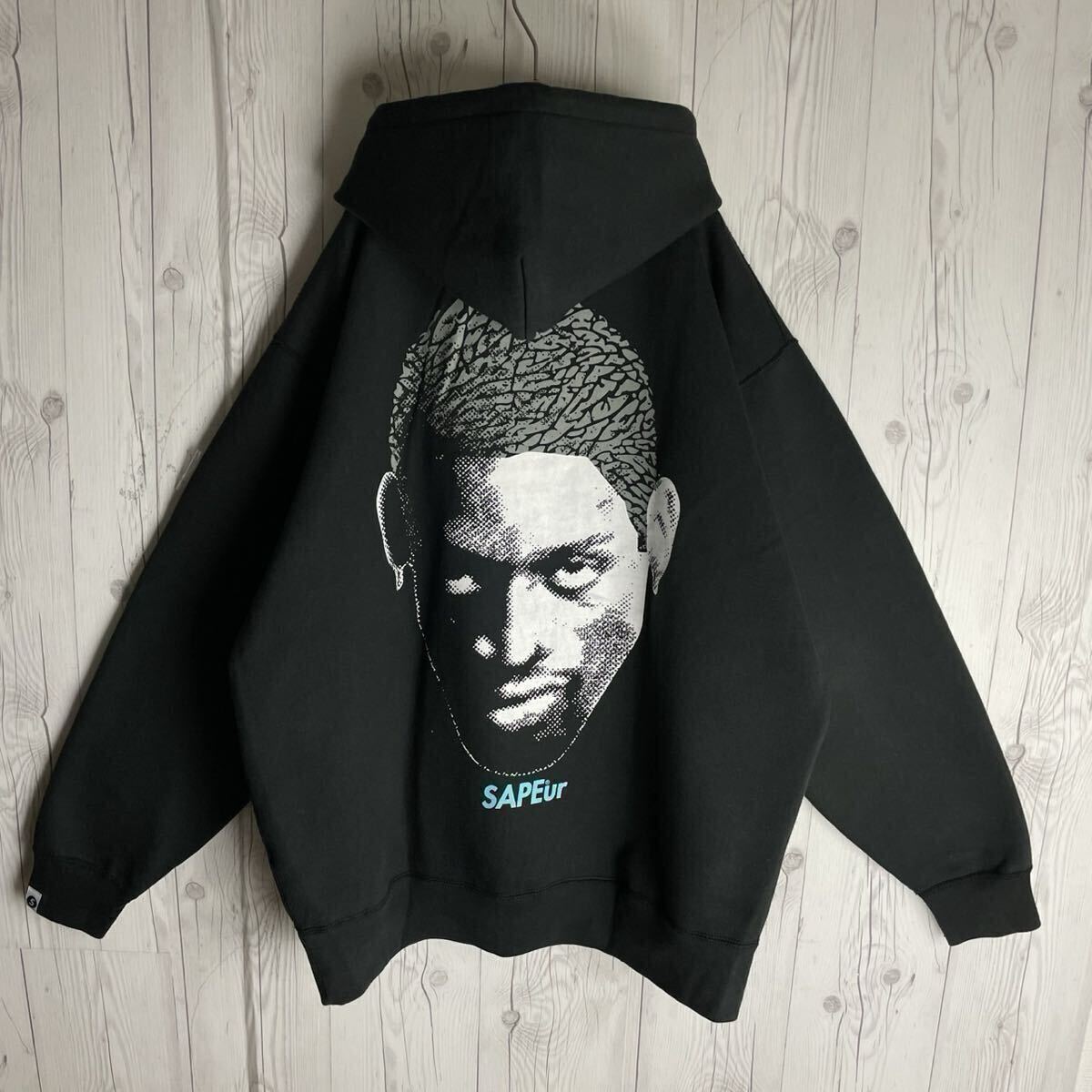 SAPEur ロッドマン 両面プリント パーカー サプール NBA ブルズ バスケ ブラック XL アウター 人気モデル 拍卖