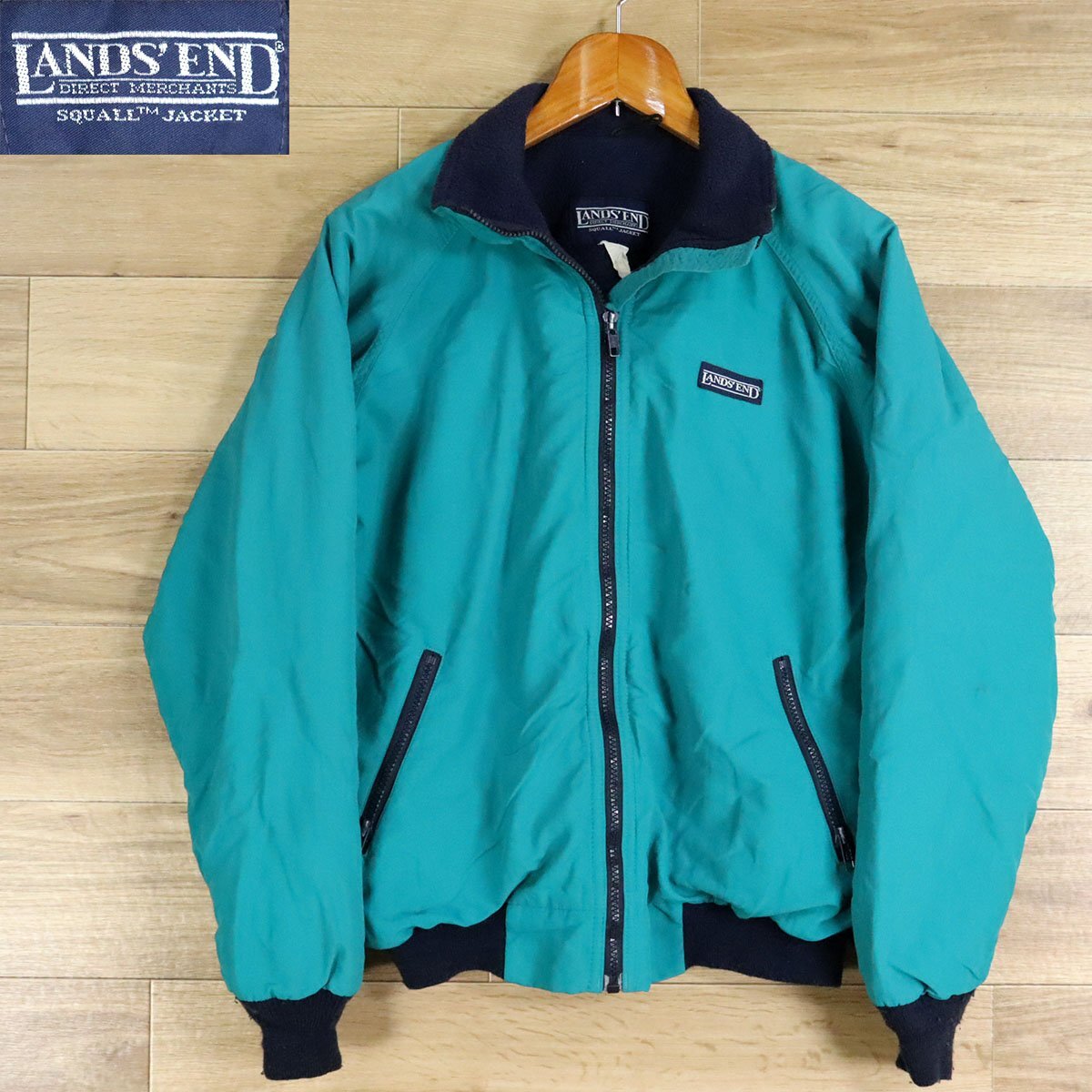 @10K/O4.10-1 90s~ LANDS'END ランズエンド スコールジャケット 裏地フリース ナイロンジャケット ナイロンブルゾン S拍卖