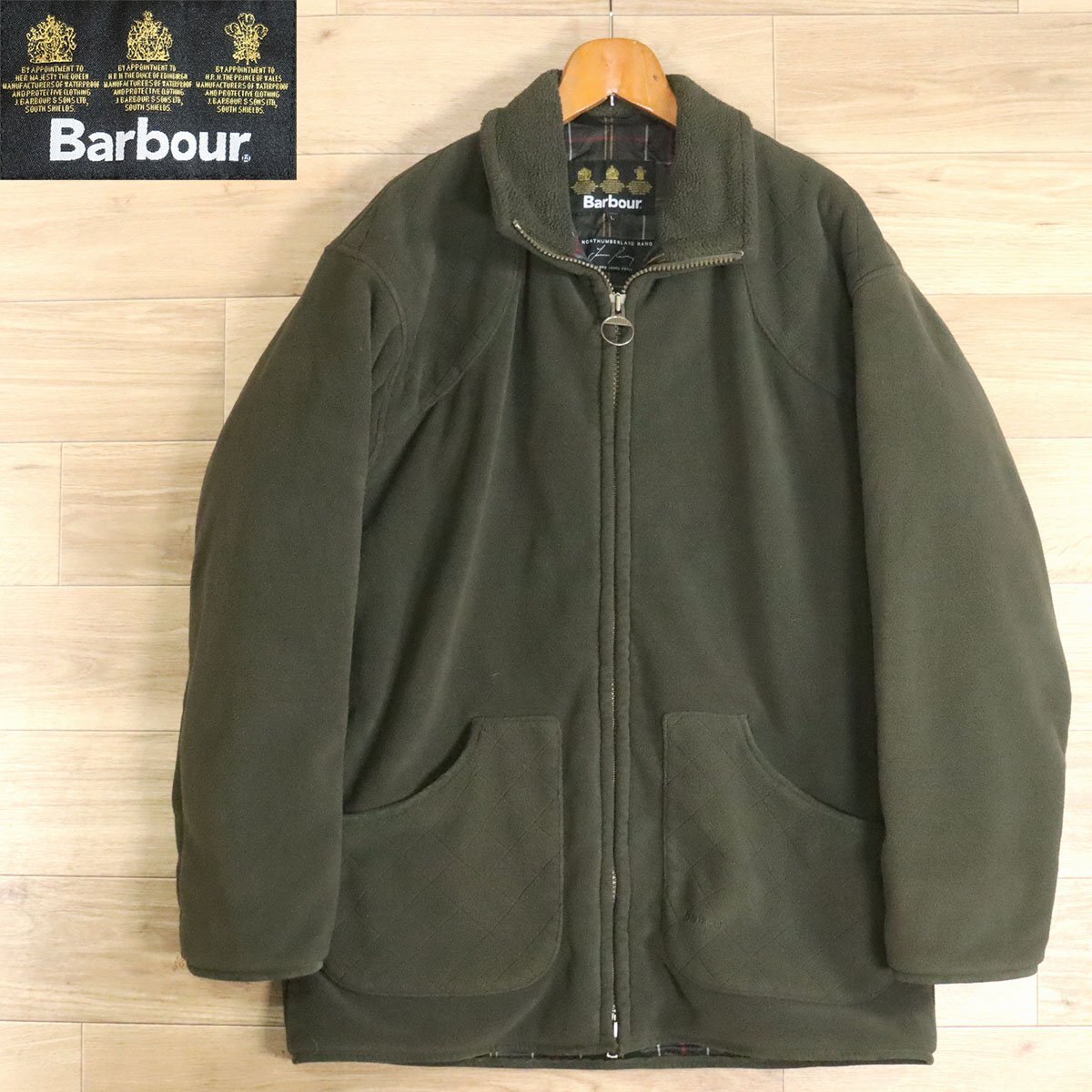 E1O/Y3.28-2 Barbour バブアー DUNMOOR SHOOTING FLEECE JKT ダブルジップ ジップアップフリース フリースジャケット メンズ L拍卖