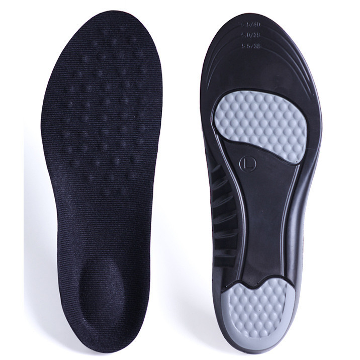 【インソール ブラック×グレー Sサイズ】スポーツ 衝撃吸収 中敷き 土踏まず 足底筋膜炎 かかと 扁平足 疲れない アーチサポート 健康拍卖
