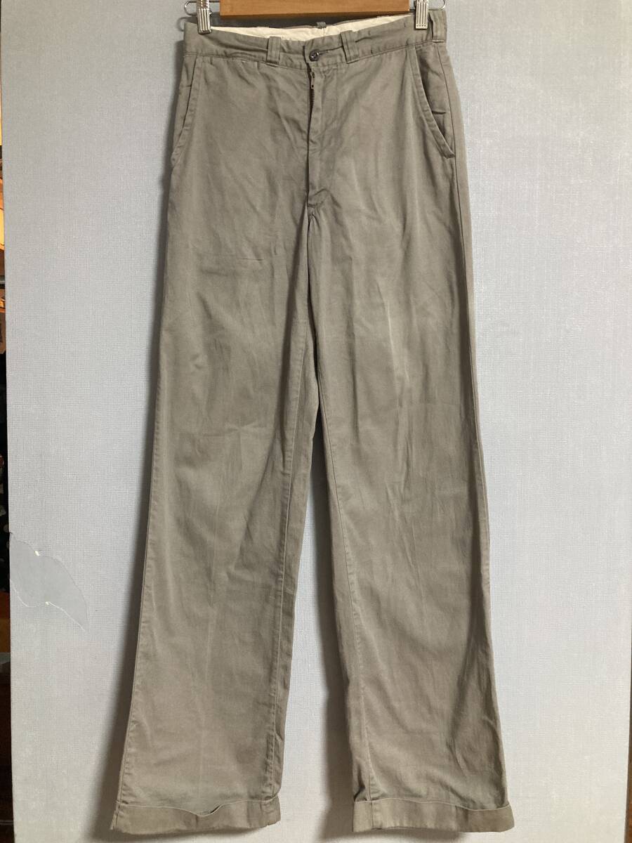 ★60s ビンテージ BOATSAIL-CLOTH パンツ グレー CONMARZIP ワークパンツ チノパン USA拍卖