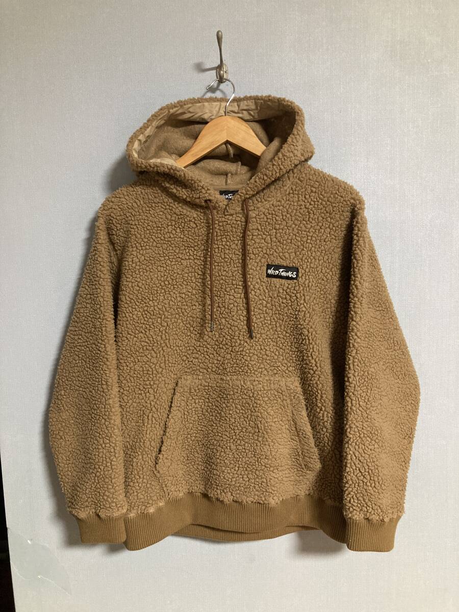 ★WILD THINGS ワイルドシングス ボア フリースパーカ S ブラウン パーカー フーディー拍卖