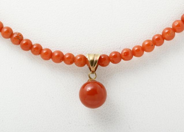 中古 サンゴ ネックレス 7.46g K18 221901拍卖