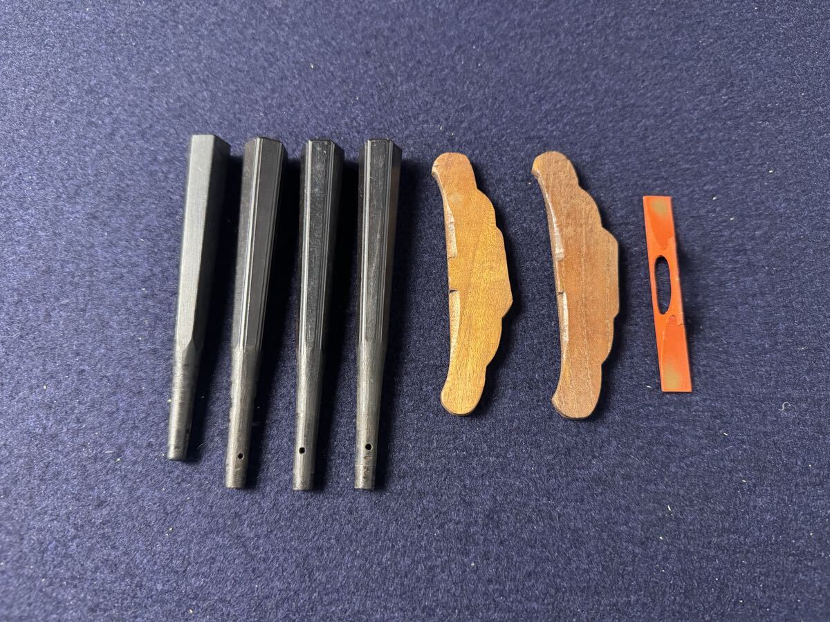 三味線道具 三味線糸巻き3本 黒檀 三味線具 三味線小物 弦楽器 弦巻き 天然素材 拍卖