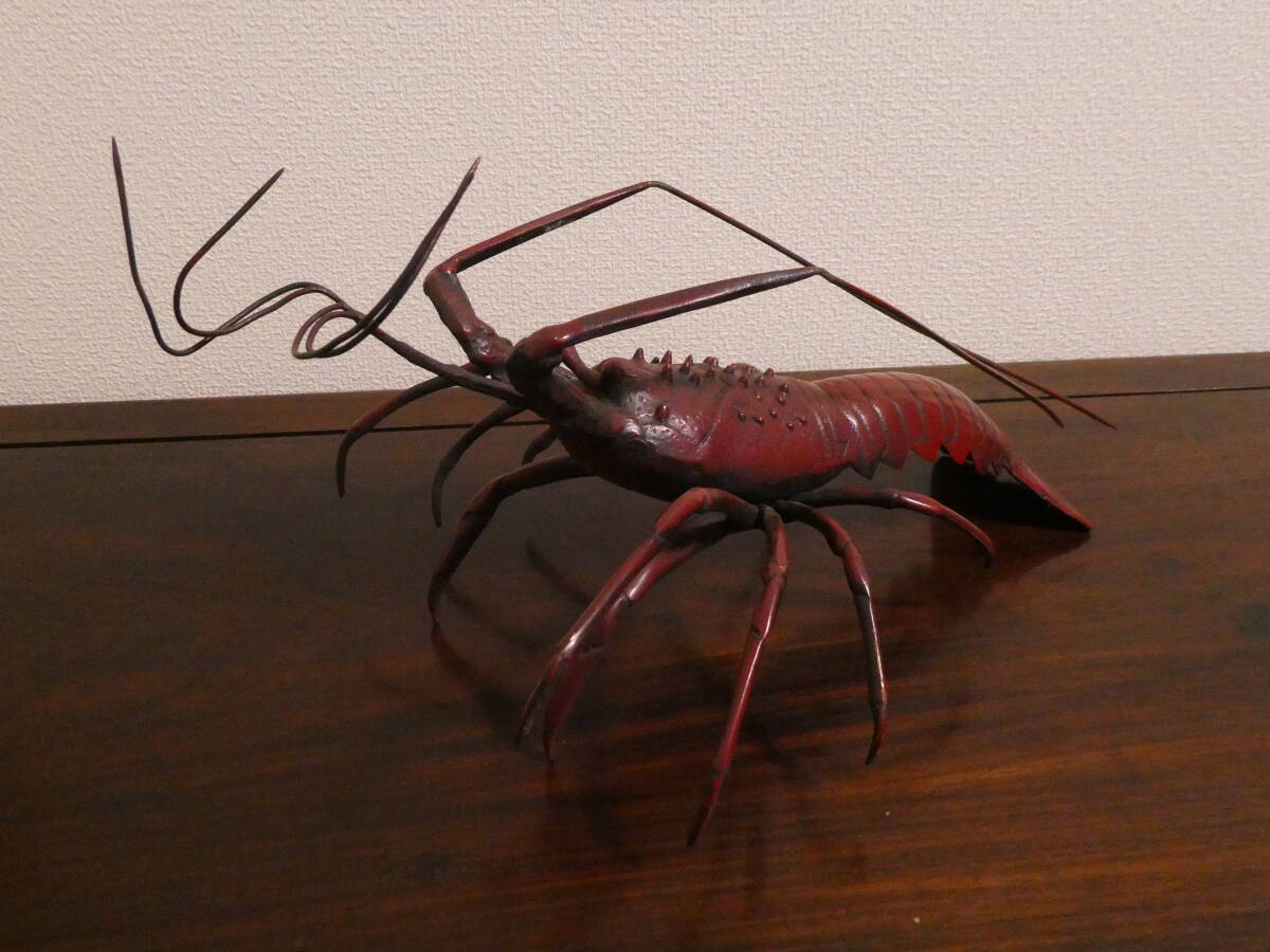 ◆⑩伊勢海老 銅製 飾り 置物 774g◆拍卖