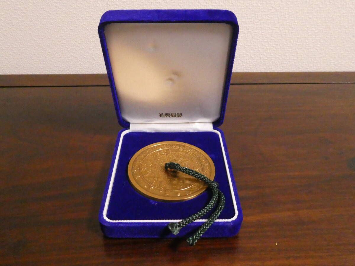 ◆⑬造幣局製 古鏡型 文鎮 青銅製 桜◆拍卖