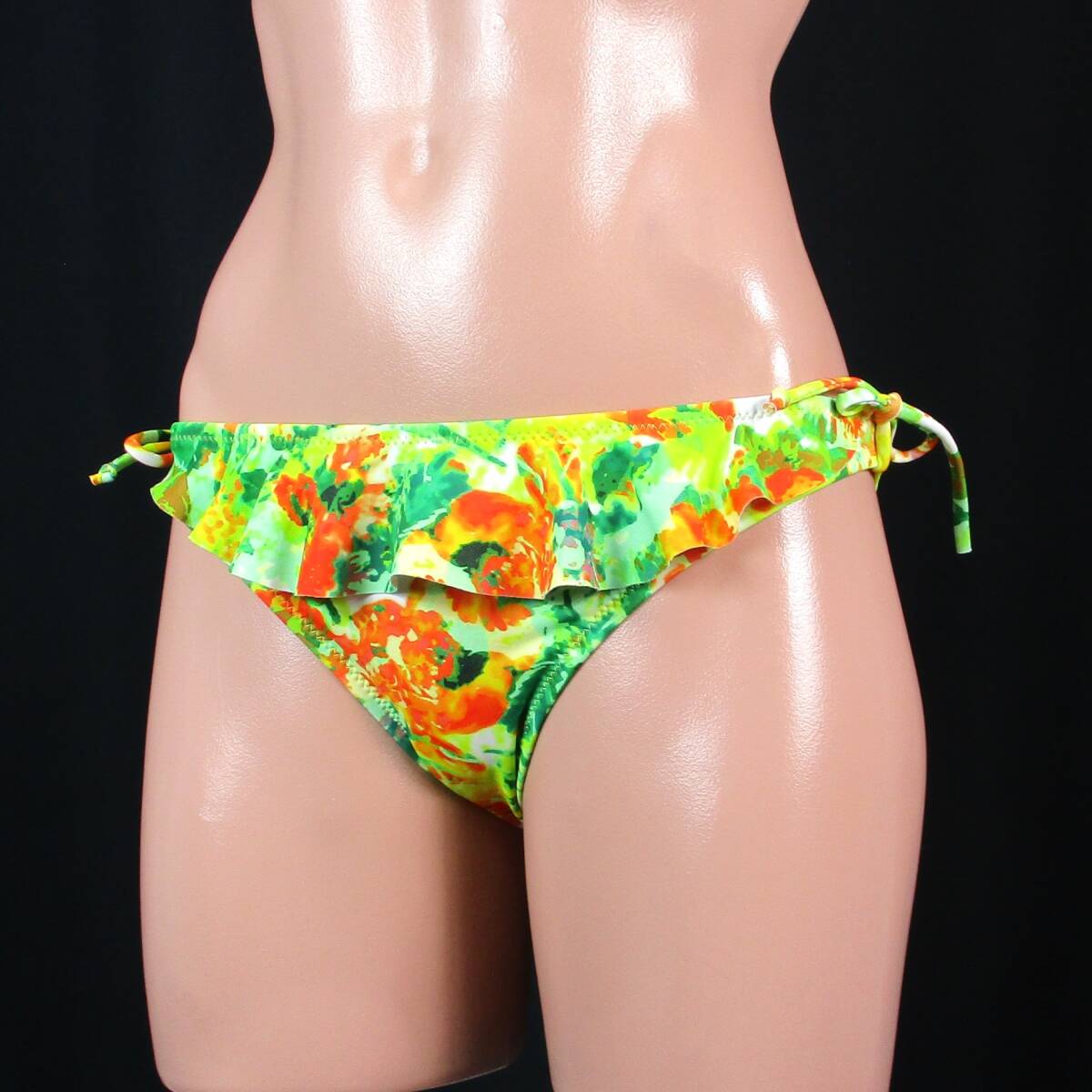 E9219★フリル かわいい 水着 ボトム ビキニ パンツ レディースM オレンジ グリーン イエロー スイムショーツ 水泳 プール ビーチ 海拍卖